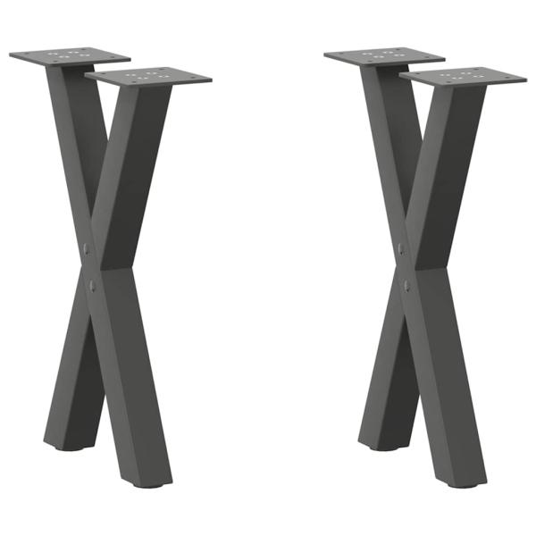 ARDEBO.de - Couchtischbeine X-Form 2 Stk. Anthrazit 38x(42-43) cm Stahl