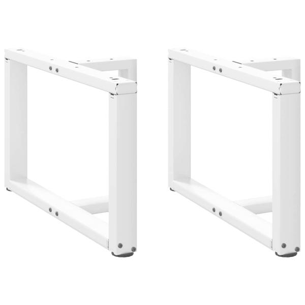 ARDEBO.de - Couchtischbeine T-Form 2 Stk. Weiß 60x25x(42-43) cm Stahl