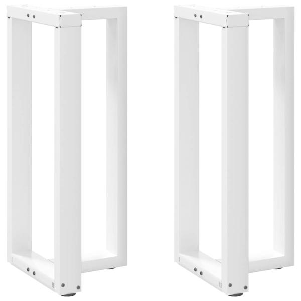 Bartischbeine T-Form 2 Stk. Weiß 40x35x(91-92) cm Stahl