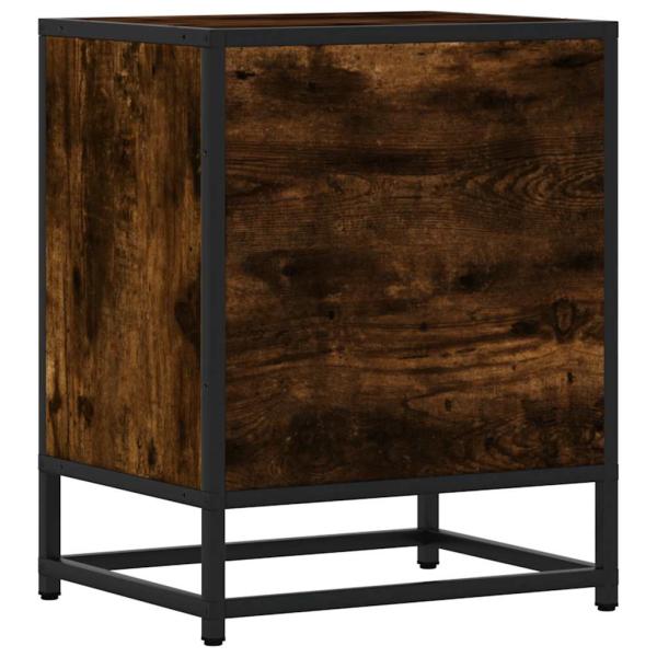 Nachttische 2 Stk. Räuchereiche 40x31x50cm Holzwerkstoff Metall