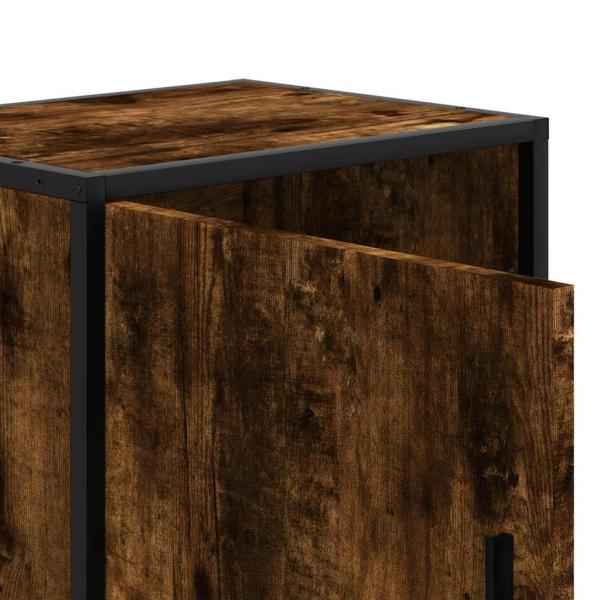 Nachttische 2 Stk. Räuchereiche 40x31x50cm Holzwerkstoff Metall