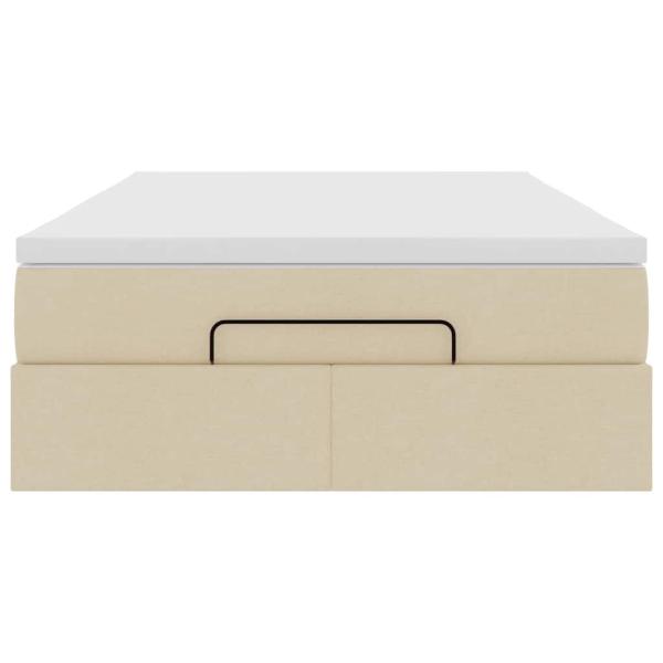 Ottoman-Bett mit Matratze Creme 120x200 cm Stoff
