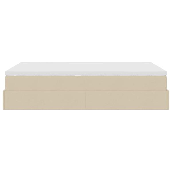 Ottoman-Bett mit Matratze Creme 120x200 cm Stoff
