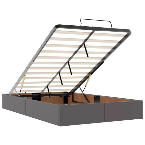 Ottoman-Bett ohne Matratze Grau 120x200 cm Kunstleder