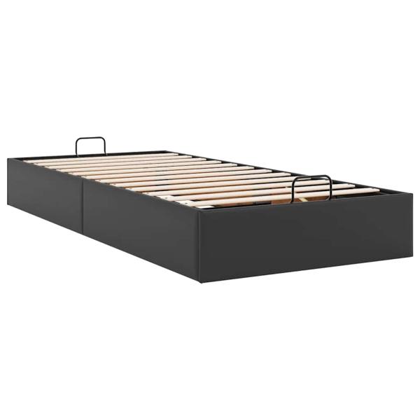 Ottoman-Bett ohne Matratze Schwarz 80x200 cm Kunstleder