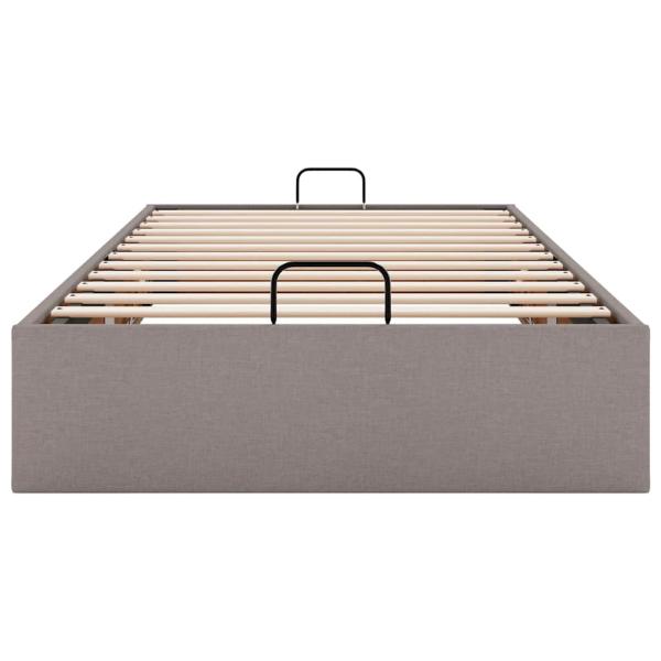 Ottoman-Bett ohne Matratze Taupe 90x200 cm Stoff