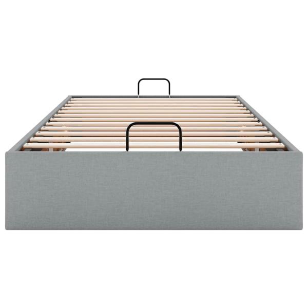 Ottoman-Bett ohne Matratze Hellgrau 90x200 cm Stoff