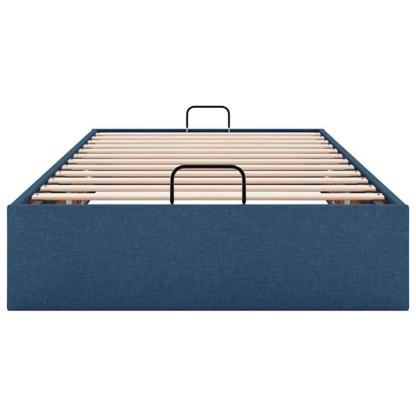 Ottoman-Bett ohne Matratze Blau 90x200 cm Stoff
