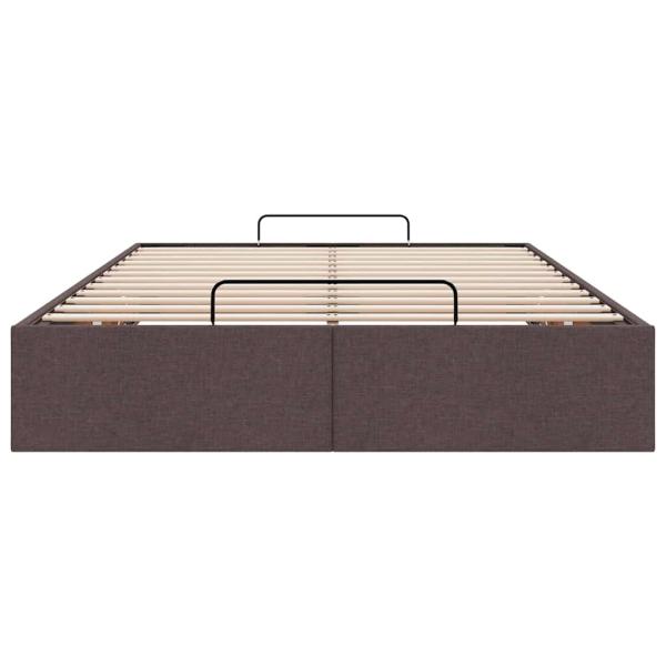 Ottoman-Bett ohne Matratze Dunkelbraun 120x190 cm Stoff