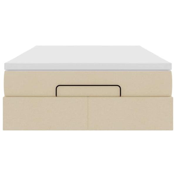 Ottoman-Bett mit Matratze Creme 120x190 cm Stoff