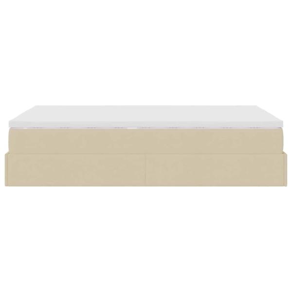 Ottoman-Bett mit Matratze Creme 120x190 cm Stoff