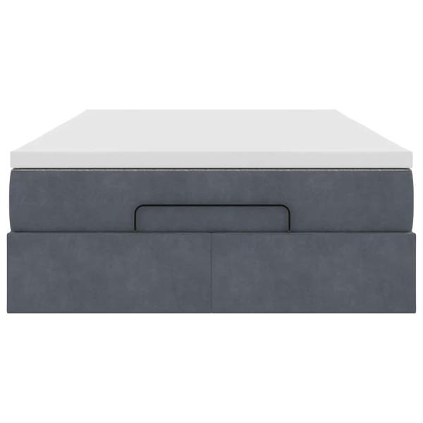 Ottoman-Bett mit Matratze Dunkelgrau 120x200 cm Samt