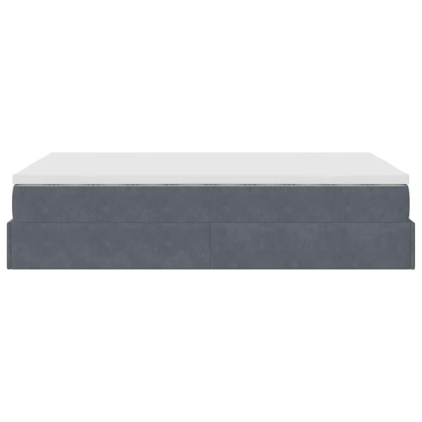 Ottoman-Bett mit Matratze Dunkelgrau 120x200 cm Samt