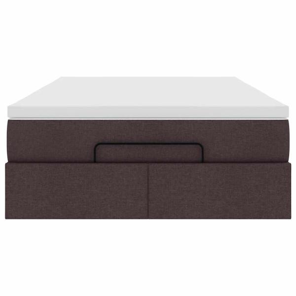 Ottoman-Bett mit Matratze Dunkelbraun 120x190 cm Stoff