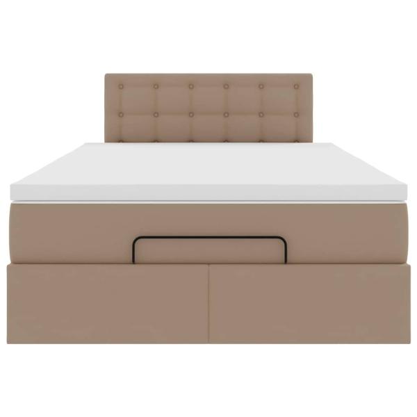 Ottoman-Bett mit Matratze Cappuccino-Braun 120x200cm Kunstleder