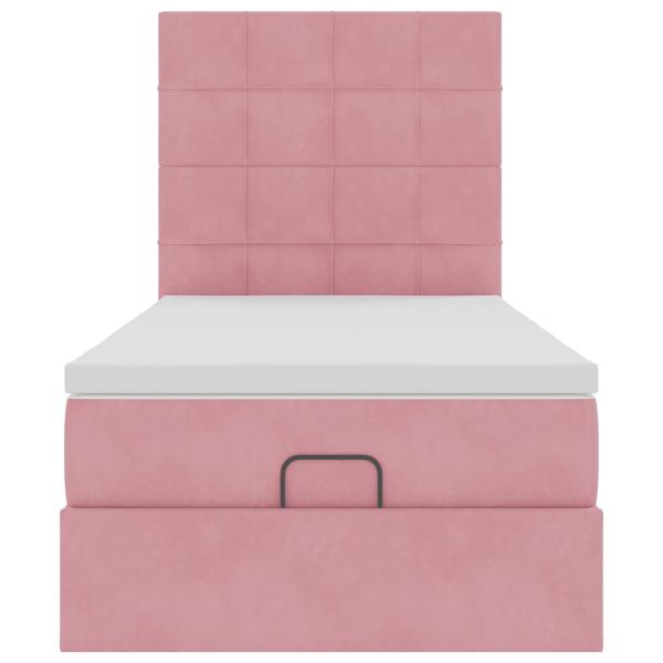 ARDEBO.de - Ottoman-Bett mit Matratzen Rosa 80x200 cm Samt