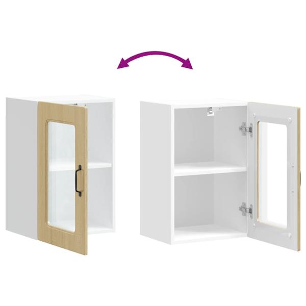 Küchen-Hängeschrank mit Glastür Sonoma-Eiche Holzwerkstoff