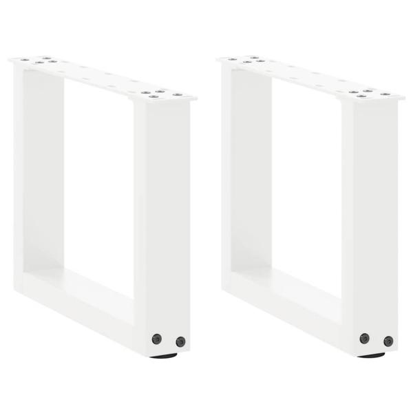 ARDEBO.de - Couchtischbeine U-Form 2 Stk. Weiß 30x(30-31) cm Stahl