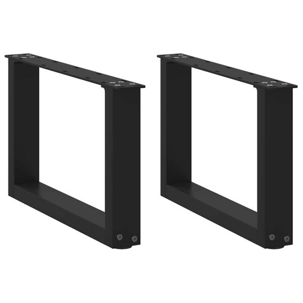 ARDEBO.de - Couchtischbeine U-Form 2 Stk. Schwarz 50x(30-31) cm Stahl