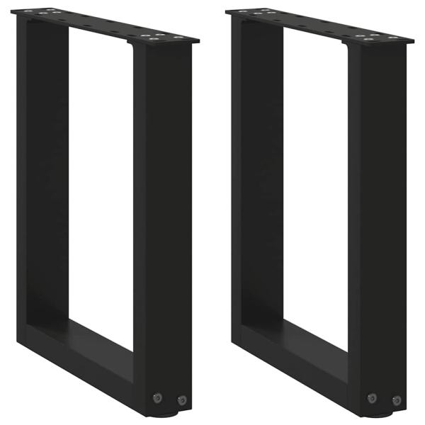 ARDEBO.de - Couchtischbeine U-Form 2 Stk. Schwarz 28x(42-43) cm Stahl