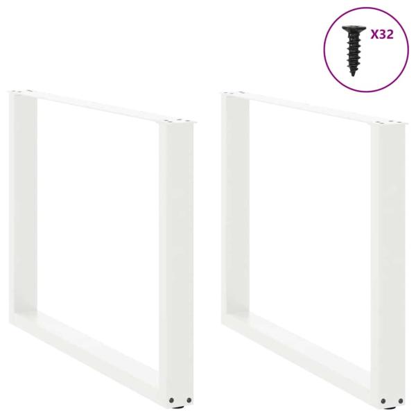 Couchtischbeine U-Form 2 Stk. Weiß 100x(72-73) cm Stahl