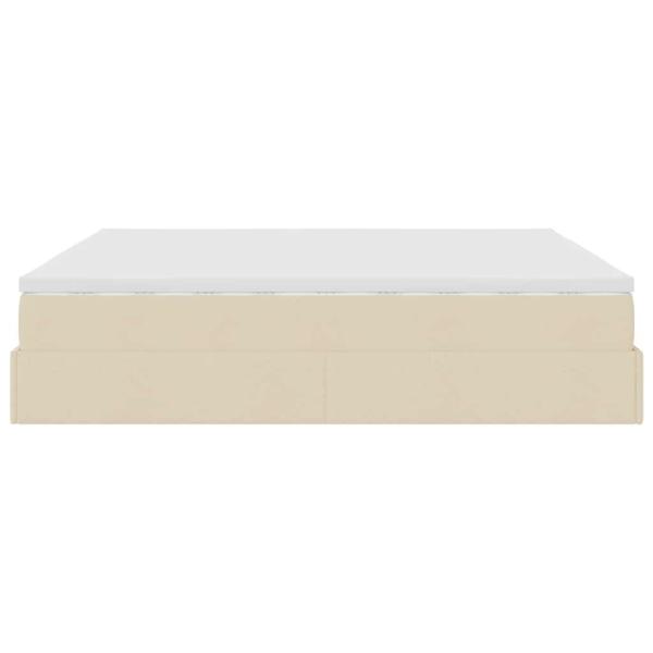 Ottoman-Bett mit Matratze Creme 160x200 cm Stoff