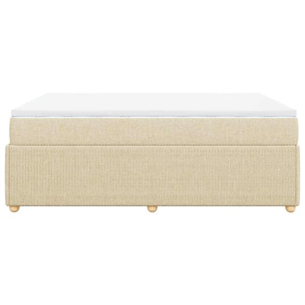 Boxspringbett mit Matratze Creme 140x190 cm Stoff