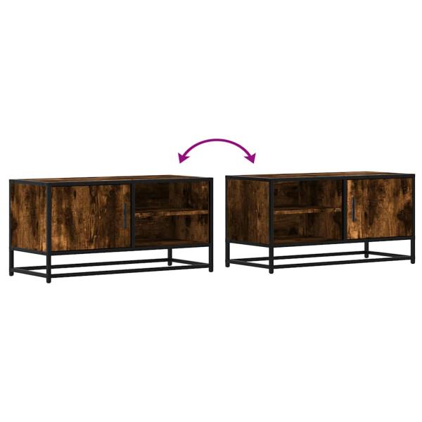 TV-Schrank Räuchereiche 80x34,5x40 cm Holzwerkstoff und Metall