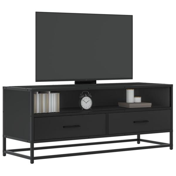 ARDEBO.de - TV-Schrank Schwarz 100x34,5x40 cm Holzwerkstoff und Metall