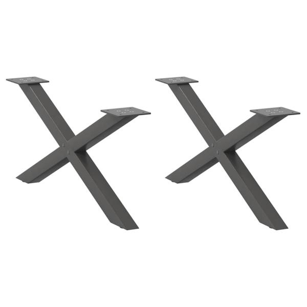 ARDEBO.de - Couchtischbeine X-Form 2 Stk. Anthrazit 70x(30-31) cm Stahl