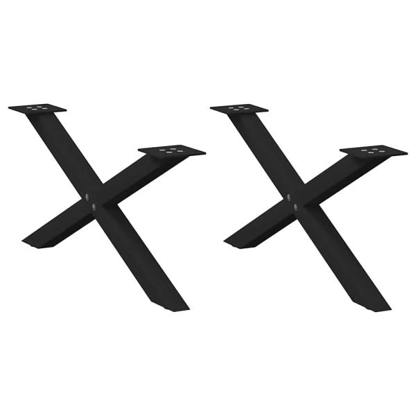 ARDEBO.de - Couchtischbeine X-Form 2 Stk. Schwarz 70x(30-31) cm Stahl