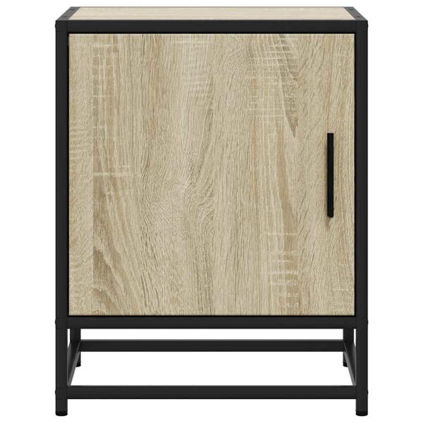Nachttische 2 Stk. Sonoma-Eiche 40x31x50cm Holzwerkstoff Metall