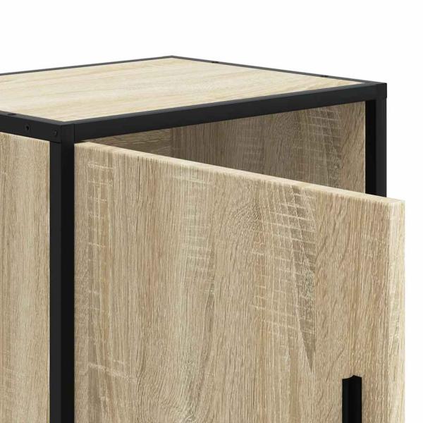 Nachttische 2 Stk. Sonoma-Eiche 40x31x50cm Holzwerkstoff Metall