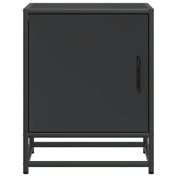 Nachttische 2 Stk. Schwarz 40x31x50 cm Holzwerkstoff und Metall