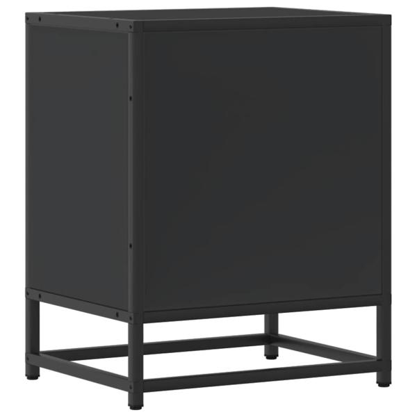 Nachttische 2 Stk. Schwarz 40x31x50 cm Holzwerkstoff und Metall