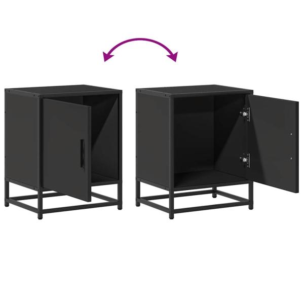 Nachttische 2 Stk. Schwarz 40x31x50 cm Holzwerkstoff und Metall