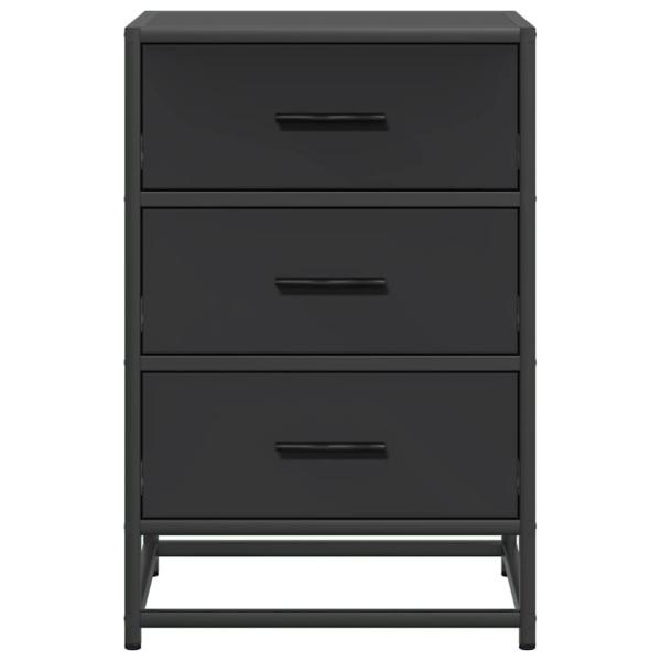 Nachttisch Schwarz 40x34,5x60 cm Holzwerkstoff und Metall