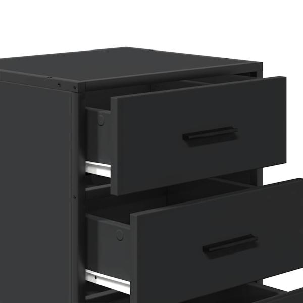 Nachttisch Schwarz 40x34,5x60 cm Holzwerkstoff und Metall