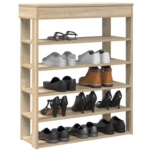 ARDEBO.de - Schuhregal Sonoma-Eiche 80x30x98 cm Holzwerkstoff