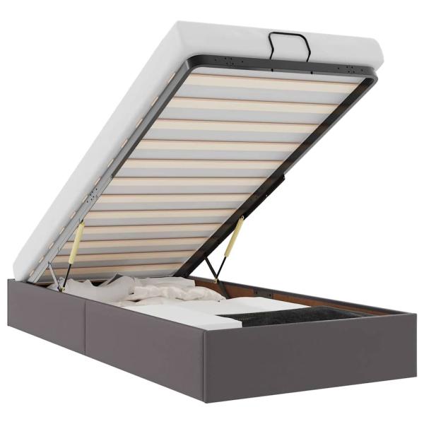 Ottoman-Bett ohne Matratze Grau 80x200 cm Kunstleder