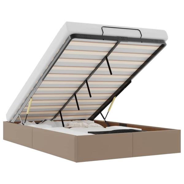 Ottoman-Bett ohne Matratze Cappucino 120x200cm Kunstleder