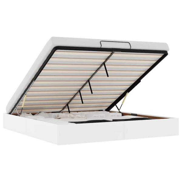 Ottoman-Bett ohne Matratze Weiß 200x200 cm Kunstleder