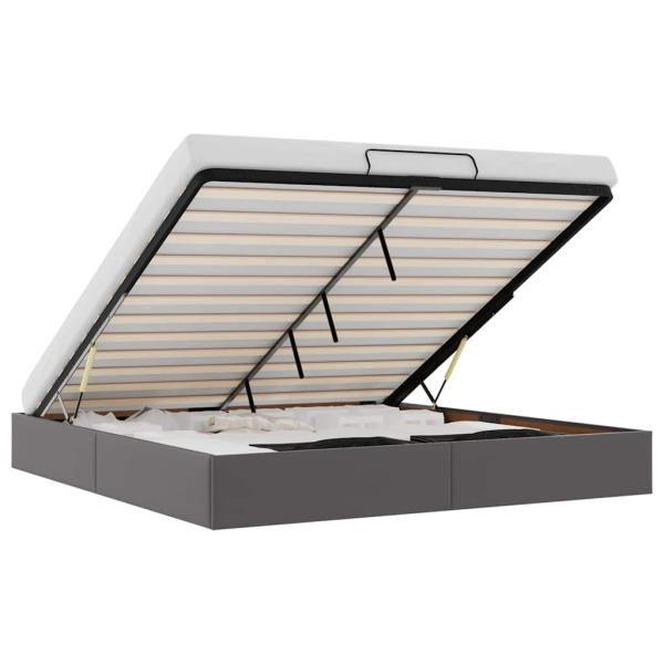 Ottoman-Bett ohne Matratze Grau 200x200 cm Kunstleder