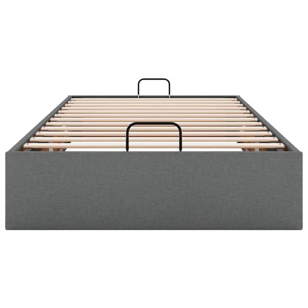 Ottoman-Bett ohne Matratze Dunkelgrau 100x200 cm Stoff