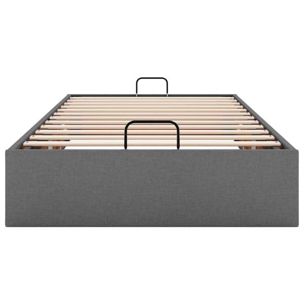 Ottoman-Bett ohne Matratze Dunkelgrau 90x200 cm Stoff