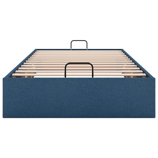 Ottoman-Bett ohne Matratze Blau 100x200 cm Stoff