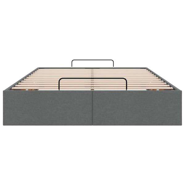 Ottoman-Bett ohne Matratze Dunkelgrau 120x190 cm Stoff