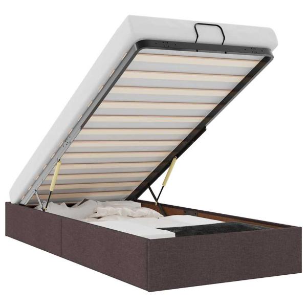 Ottoman-Bett ohne Matratze Dunkelbraun 100x200 cm Stoff