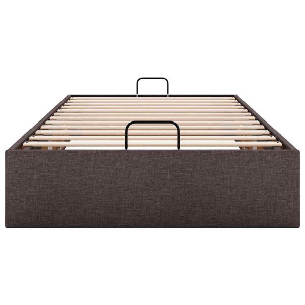Ottoman-Bett ohne Matratze Dunkelbraun 100x200 cm Stoff