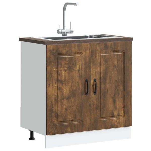 ARDEBO.de - Spülenunterschrank Kalmar Räuchereiche 80x46x81,5 cm